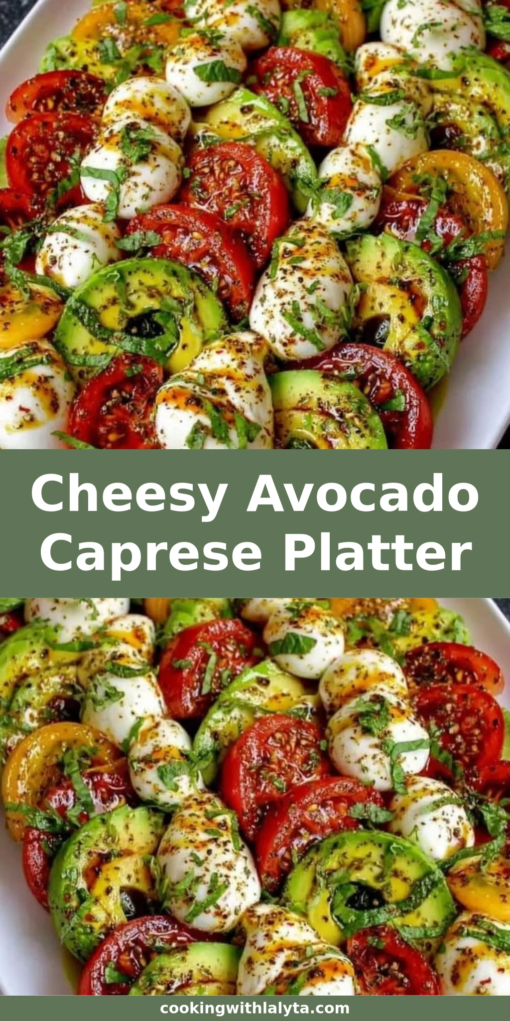 Cheesy Avocado Caprese Platter