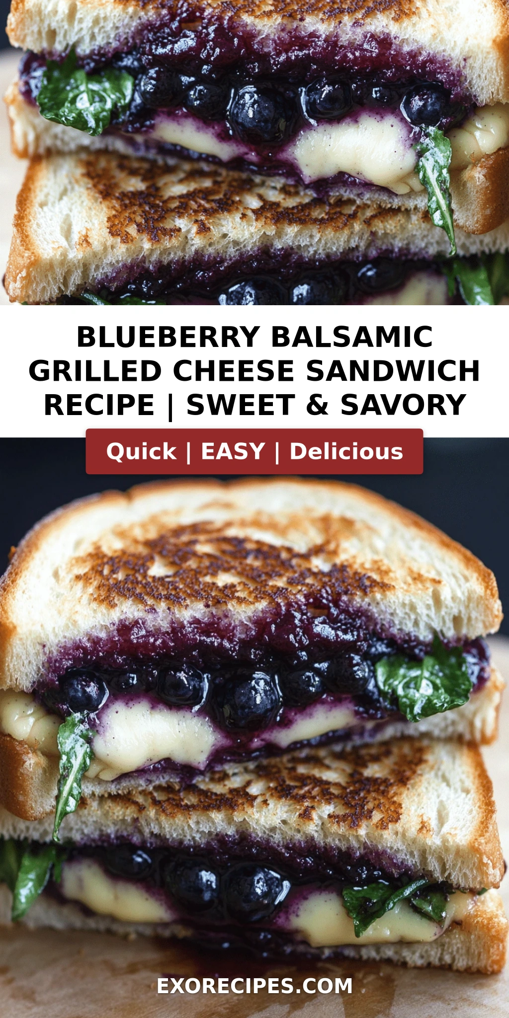 Blueberry Balsamic Grilled Cheese Sandwich
