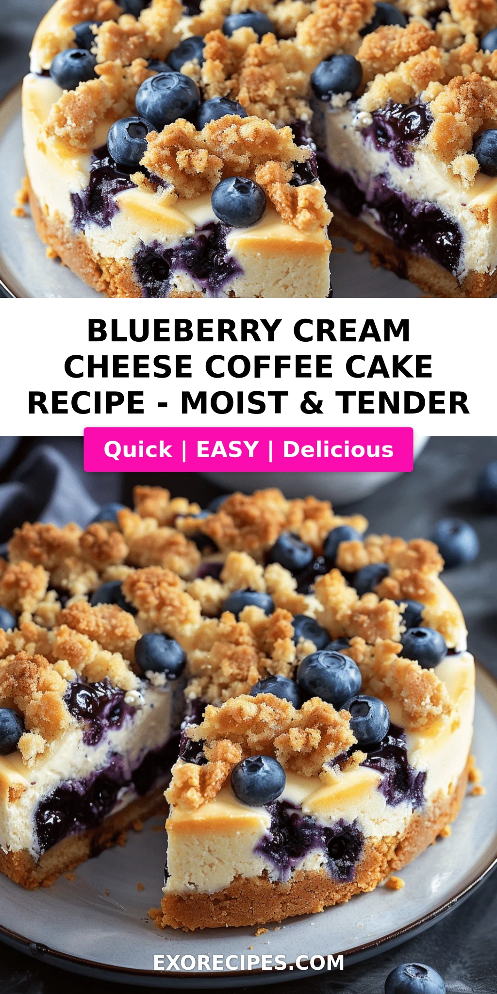 Blueberry Cream Cheese Coffee Cake