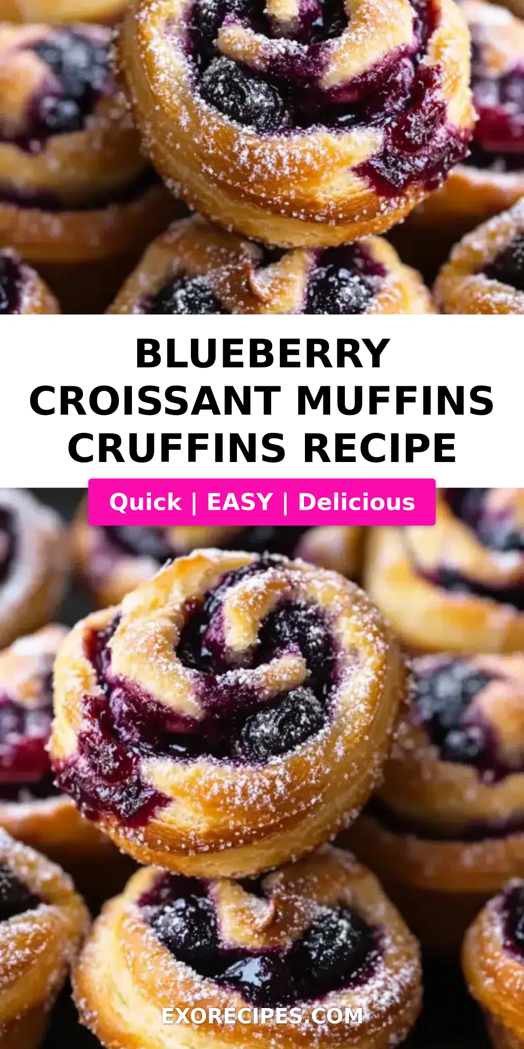 Blueberry Croissant Muffins (Cruffins)
