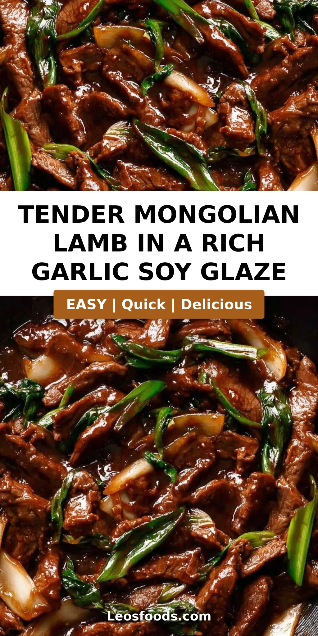 Tender Mongolian Lamb in a Rich Garlic Soy Glaze