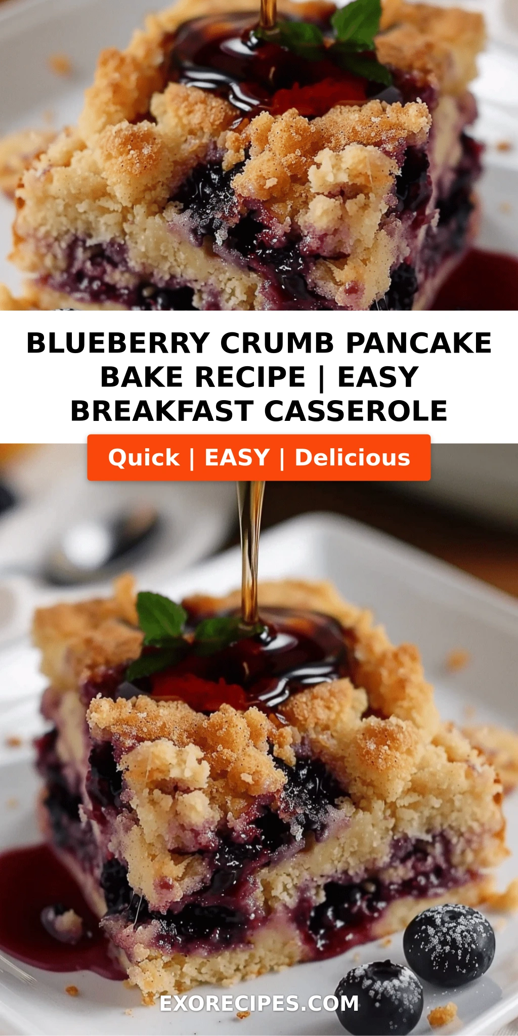 Blueberry Crumb Pancake Bake