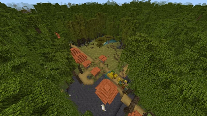 Hidden Mangrove Swamp Village Minecraft seed screenshot