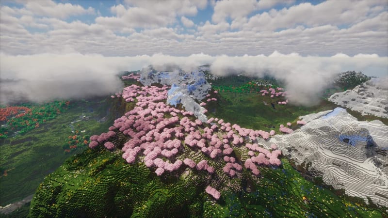 Cherry Valley Village Minecraft seed screenshot