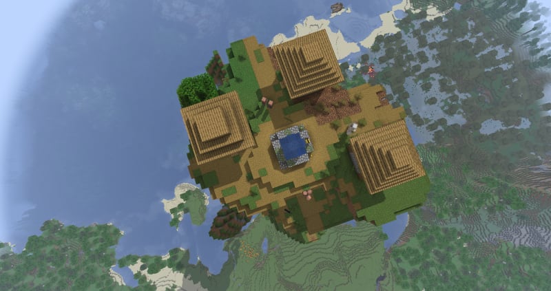 Floating Cliff Village Minecraft seed screenshot