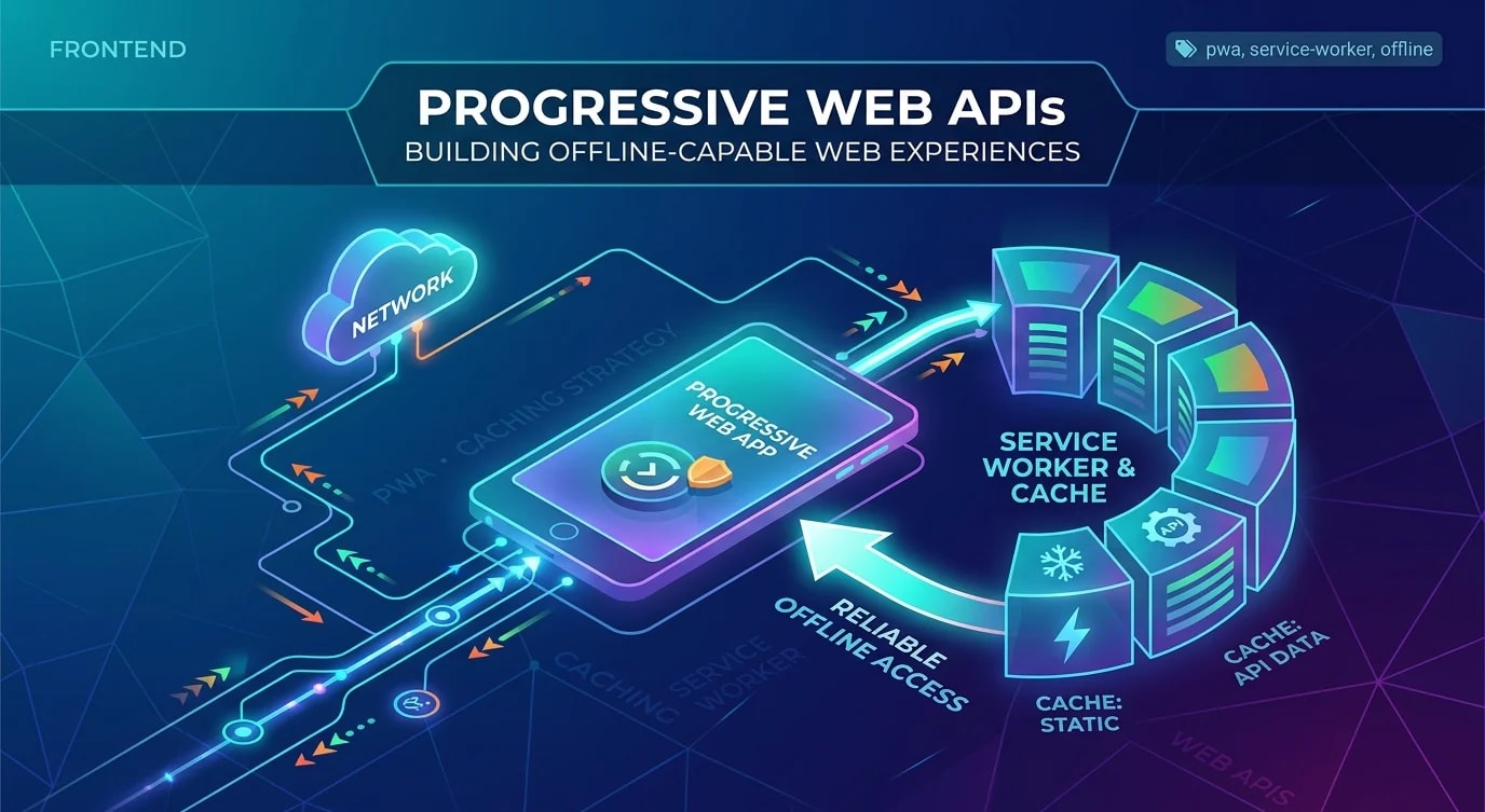 Mobile device showing a progressive web app with offline indicator