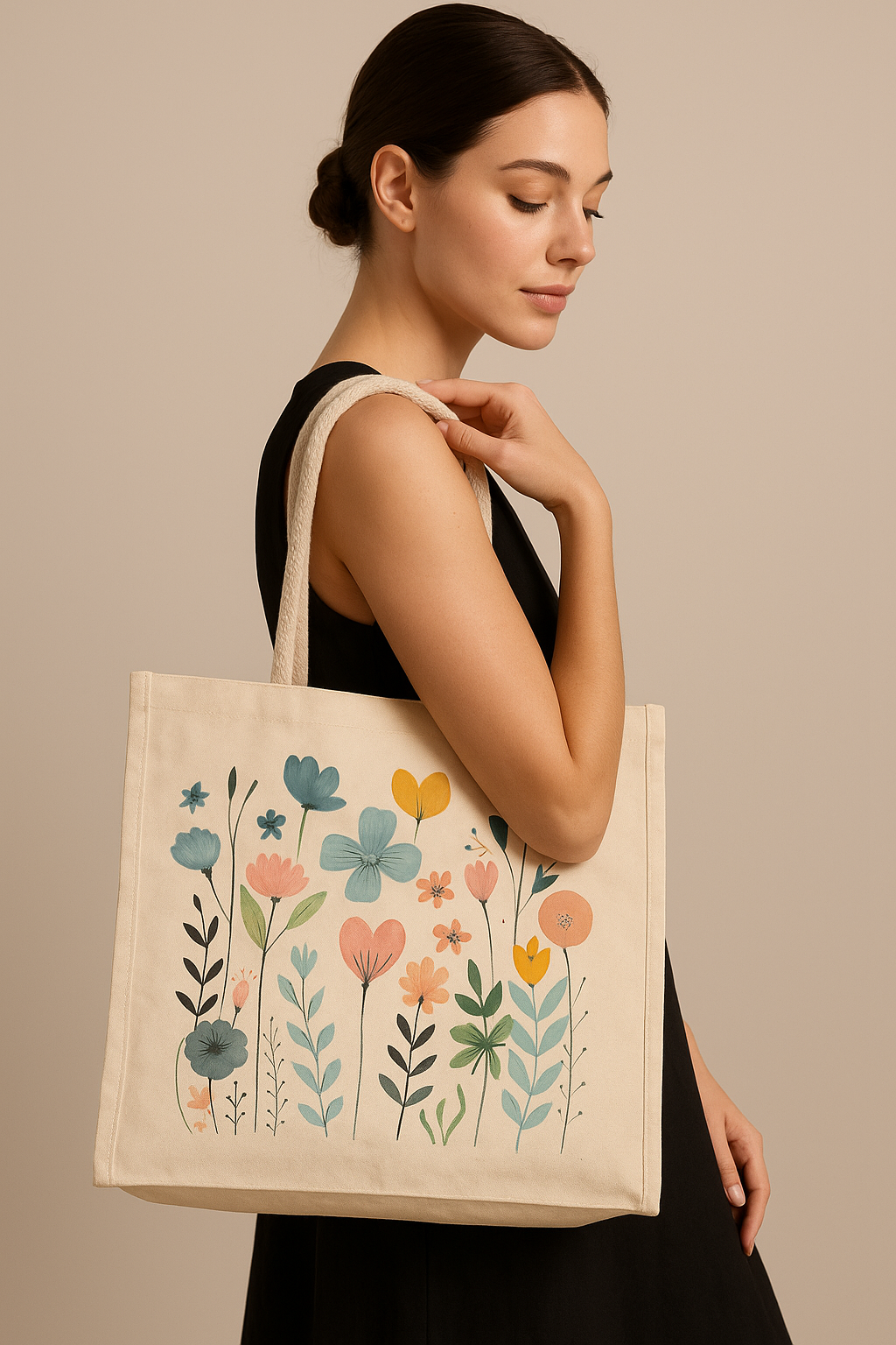 Handpainted Canvas Tote Bag – Artistic Sustainable Statement