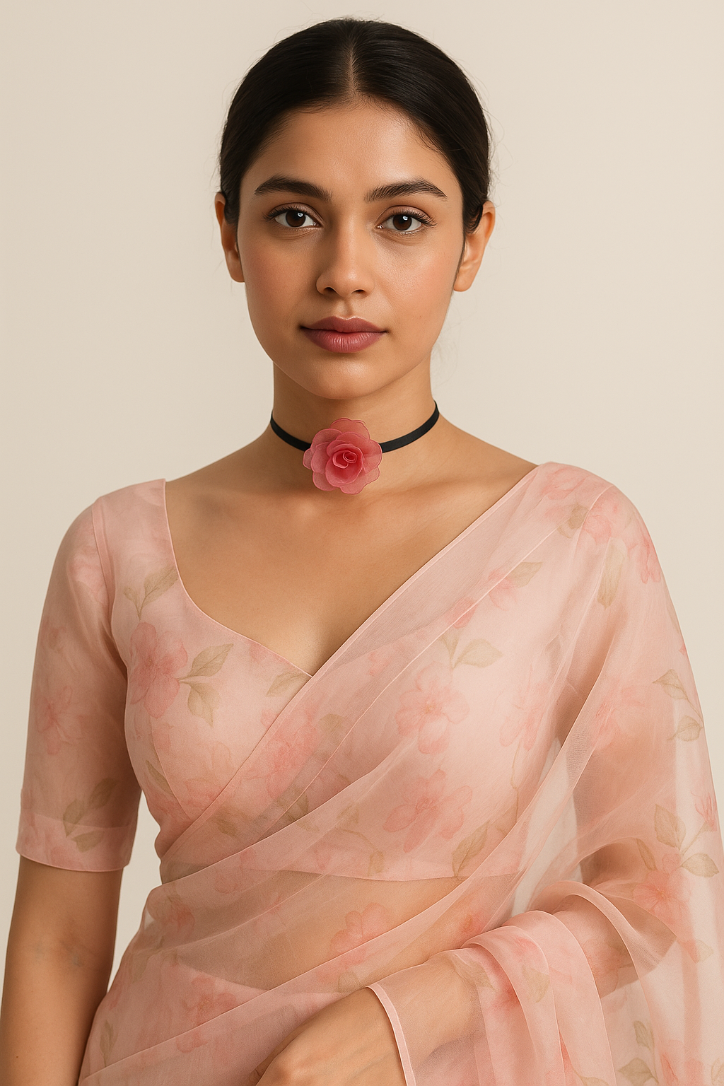 Handcrafted Organza Choker – Statement Necklace — alternate view