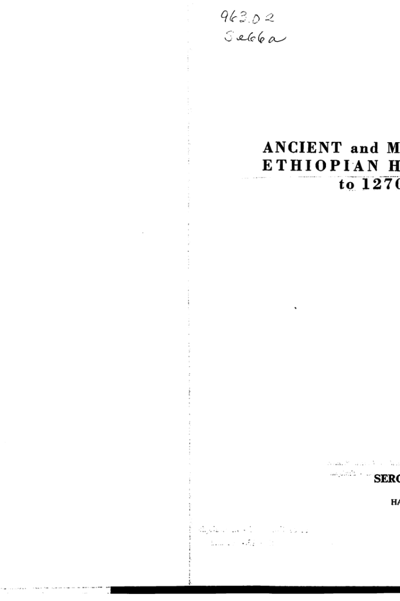 Sergew HableSelassie Ancient and