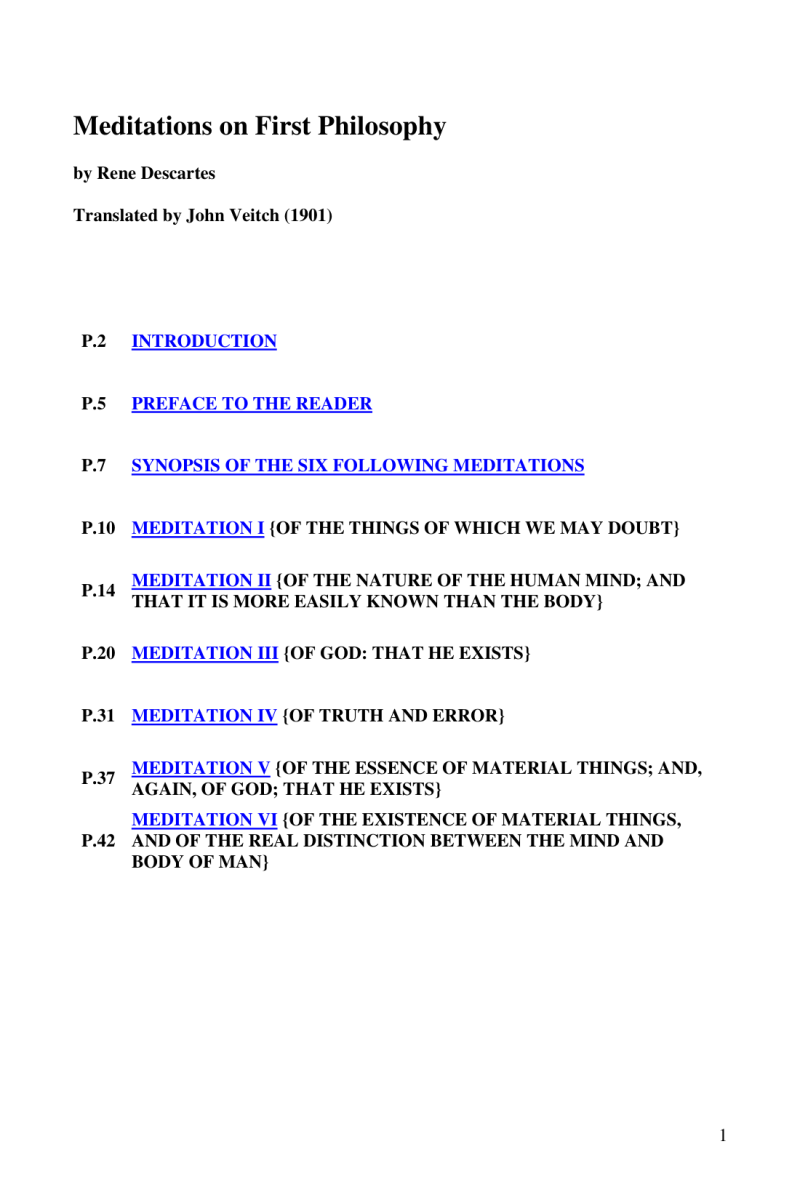 Descartes Meditations on First Philosophy