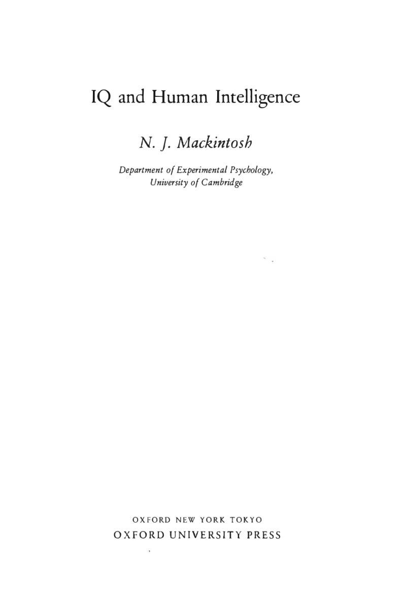 IQ and Human Intelligence