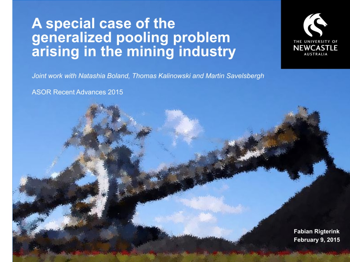 A special case of the generalized pooling problem arising in the mining industry