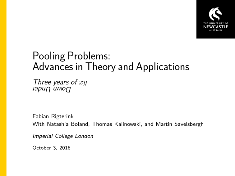Pooling problems: advances in theory and applications