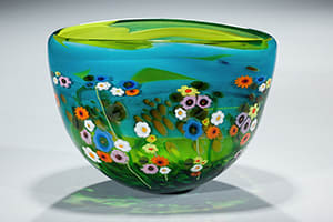 Turquoise Lime Garden Series Bowl