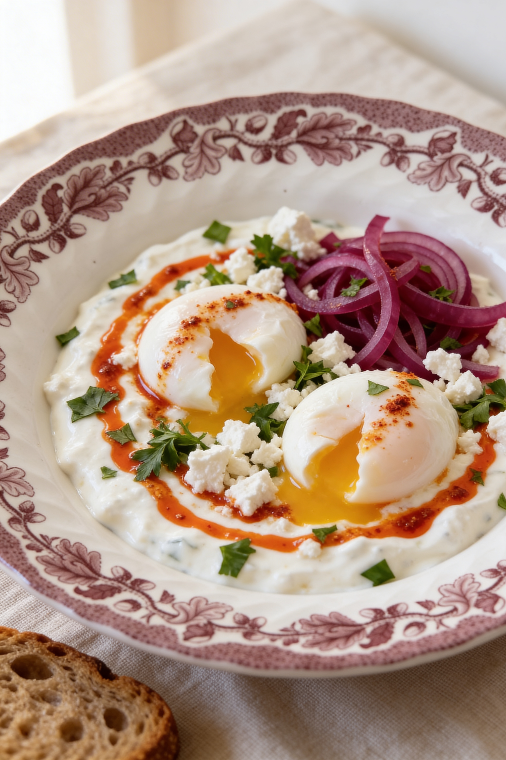 Turkish Eggs, œufs pochés yaourt ail