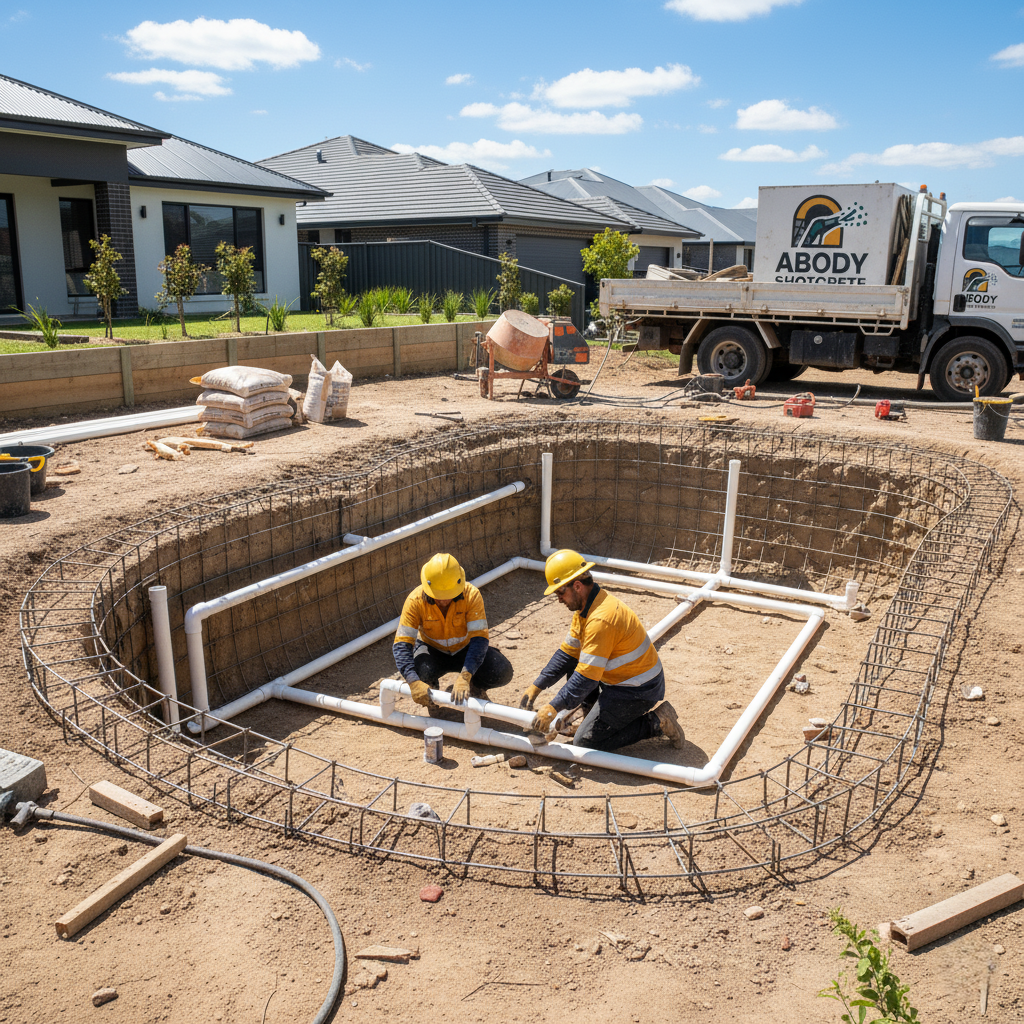 shotcrete NSW, pool shotcrete NSW, structural shotcrete contractor, concrete shell shotcrete.