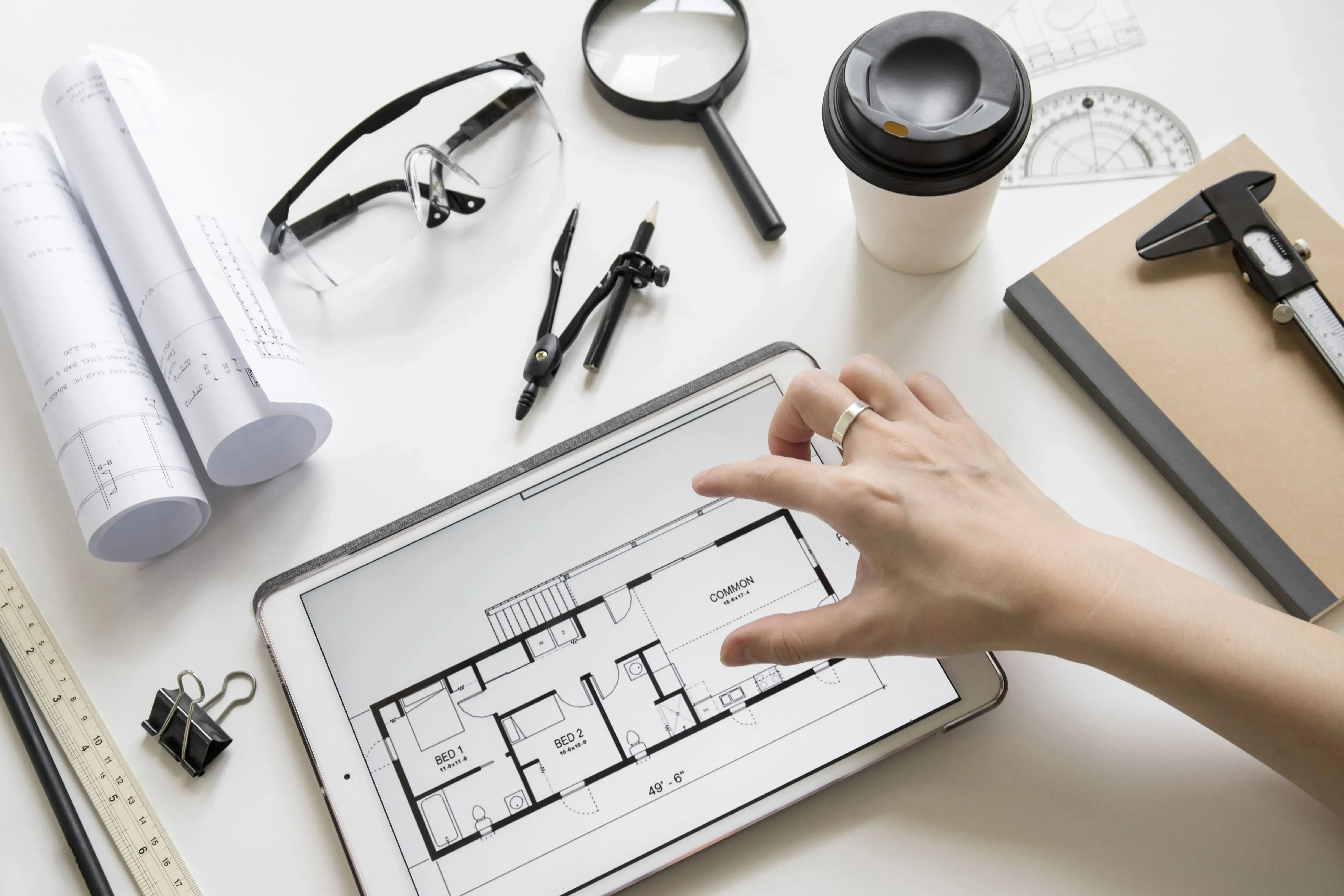 plan de dressing dessiné sur un logiciel de conception