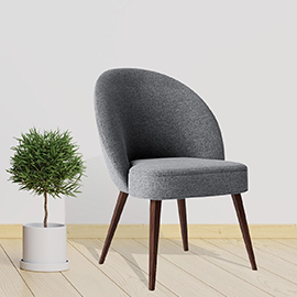 Elemantary Solid Wood Fabric Upholstered Chair