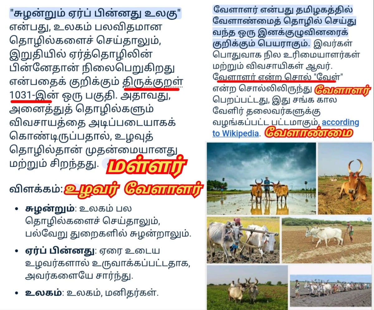 Velalar Pallar Mallar | வேளாளர் உழவர் மள்ளர் பள்ளர் மருத நிலம்