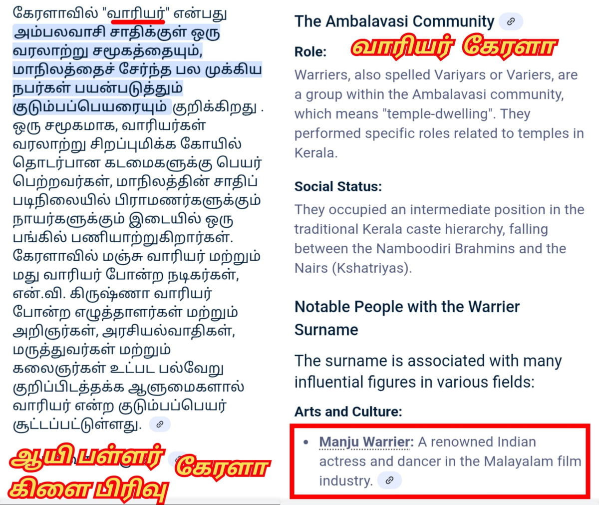 Kerala Pallar Mallar Moopan Ay Warrier Mannadi | கேரளா பள்ளர் மள்ளர் ஆயி மூப்பர் மூப்பன் வாரியர் மண்ணாடி