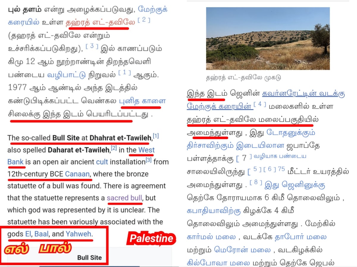 Palestine Pallar Mallar Murugan Shivan Baal El | பாலஸ்தீனம் பள்ளர் மள்ளர் எல் பள்ளர் மள்ளர் முருகன் பால் சிவன் ஈசன்