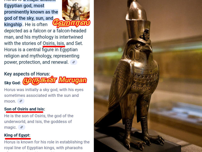 Egypt Murugan God Horus Amun Ra Pallar Mallar Ancient Tamil | எகிப்து நாகரிகம் முருகன் முருக கடவுள் பள்ளர் மள்ளர் ஹோரஸ் அமுன்