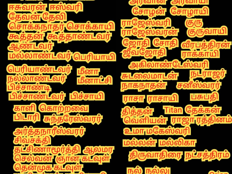 Kadavulkal Peyar God'S Name Murugan Shivan Isan Esan Indra Devendra Thirumal Perumal | கடவுள்கள் பெயர் God's Name Murugan Shivan Isan Esan Indra Devendra Thirumal Perumal