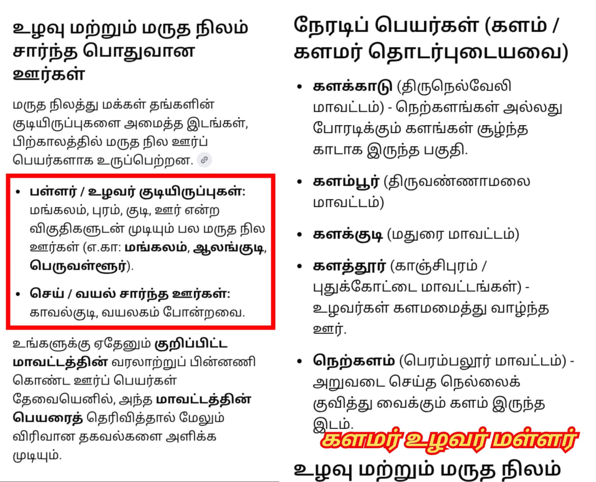 Kalamar Uzhavar Mallar Pallar Maruthanilam | களமர் உழவர் மள்ளர் பள்ளர் மருதநிலம்