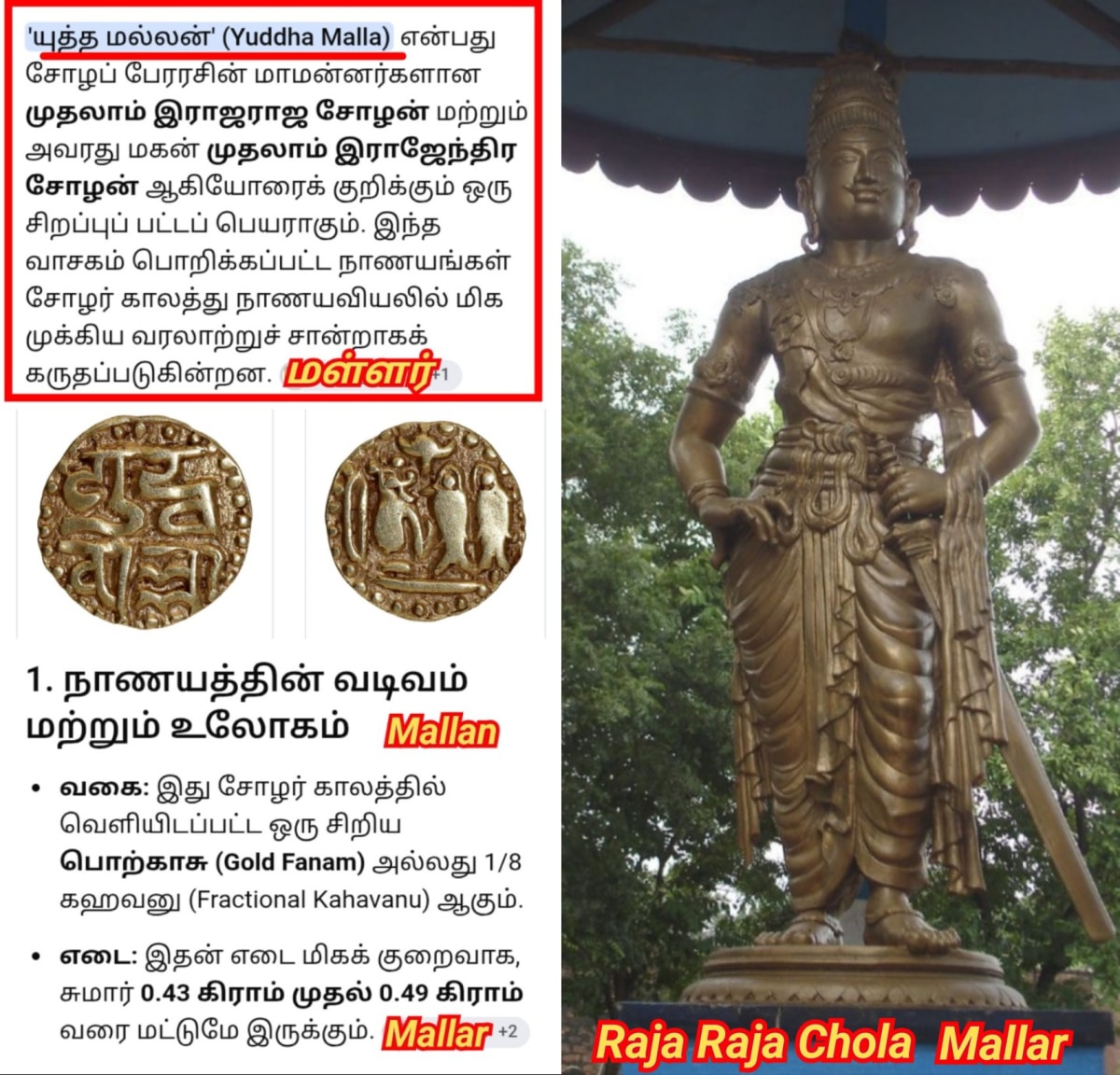 Yutha Mallan Raja Raja Sozhan Rajenthira Sozhan Mallar | யுத்த மல்லன் ராஜ ராஜ சோழன் ராஜேந்திர சோழன் மள்ளர்