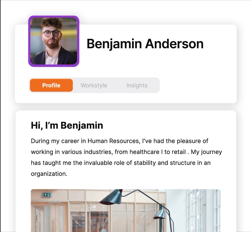 Happy employee profile