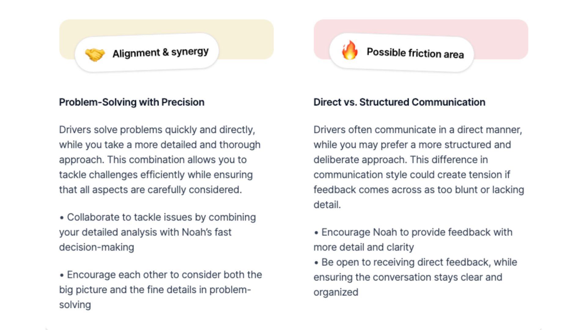 Image showing the Alignment and Friction Insights in the new Happy Insights feature.