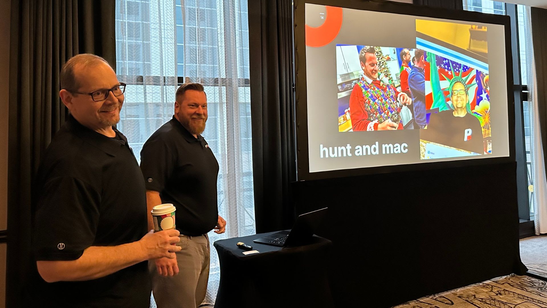 Members of POWER's leadership team present to the team for their annual all hands event POWERUP. 