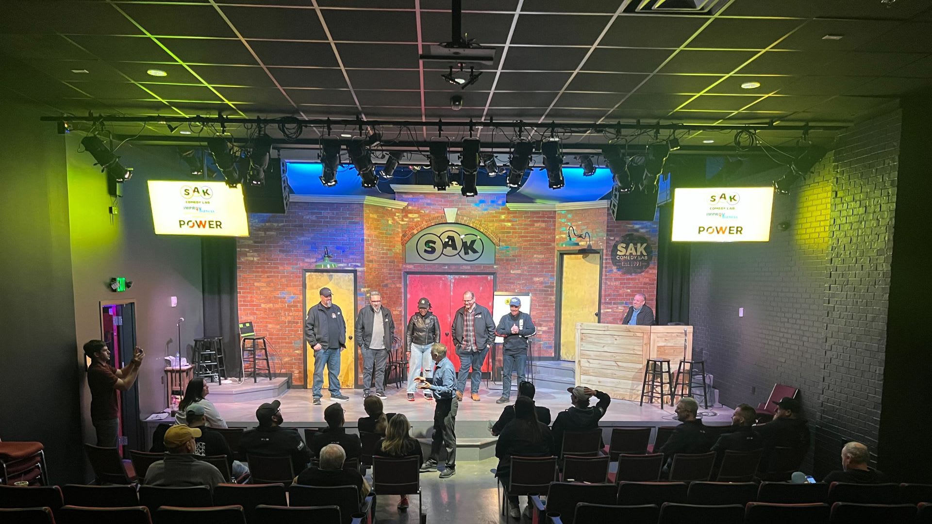 Members of the POWER team participate in the SAK Comedy Lab "Improv 4 Buzness" program, meant to teach teams the tools of improv comedy in order to enhance communication and collaboration.  