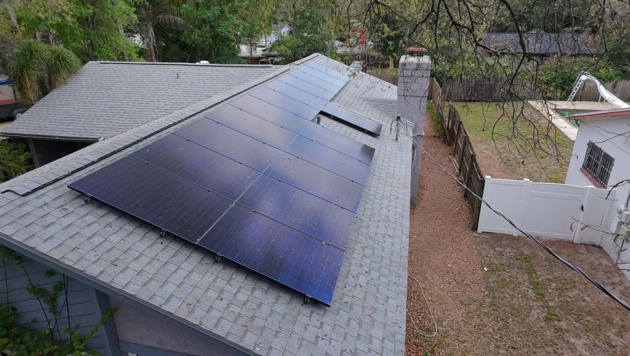 Completed Purewatt solar installation on a Florida home