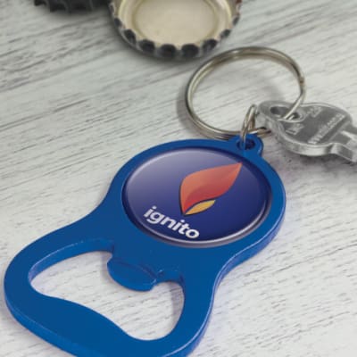 Chevron Bottle Opener Key Ring