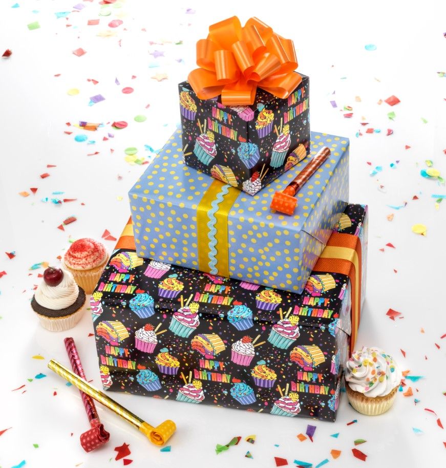 Chocolate bar birthday cake wrapping with Cadbury and KitKat