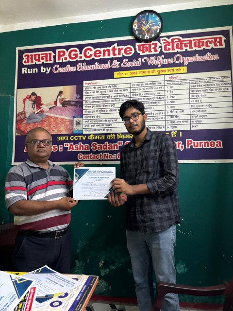 A1. Interns of UPES, Dehradun Mr. Ayush Mehta.