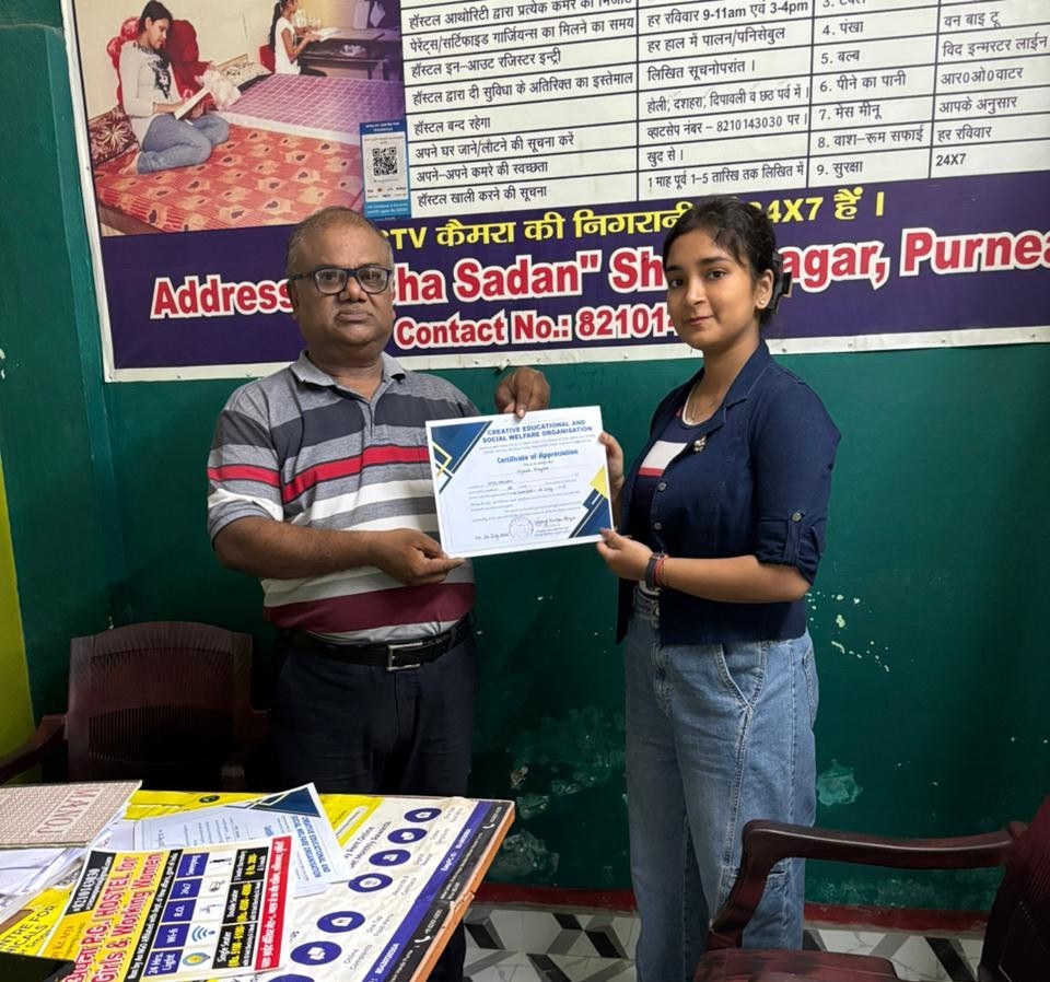 A3. Interns of UPES, Dehradun Miss Nyasa Nayan.