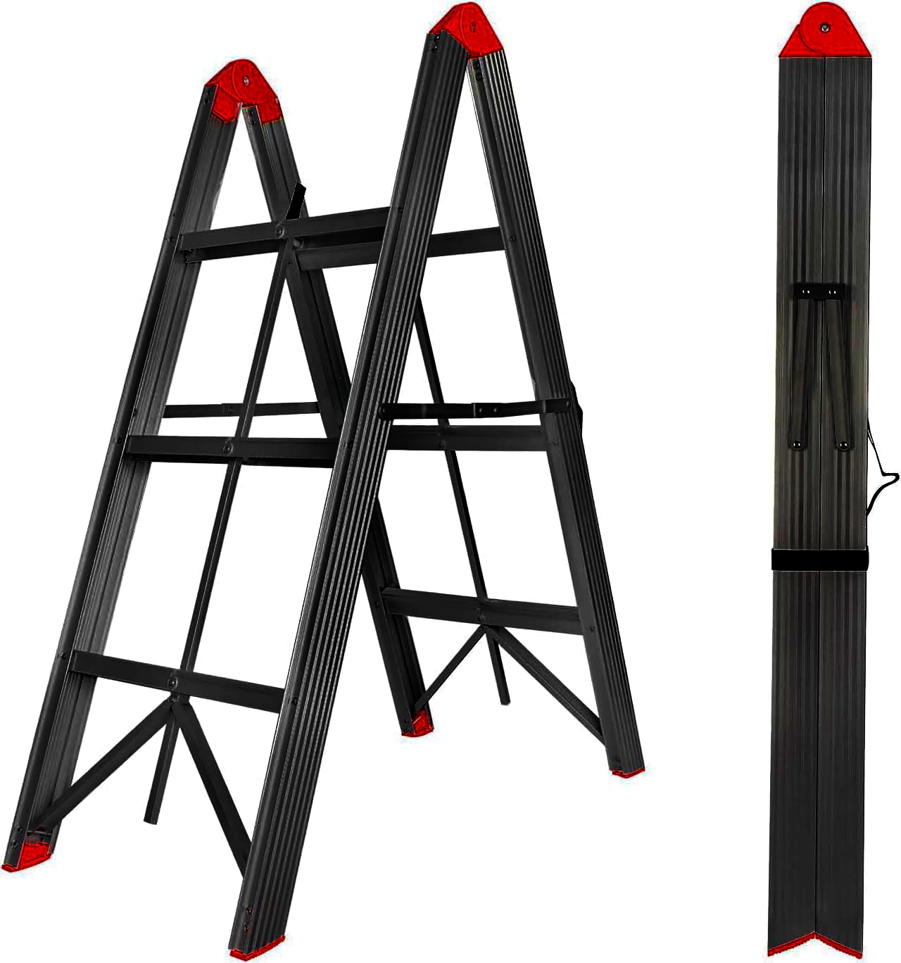 Jawsons 3 Step M.S Folable ladder (Black Powder Coated)