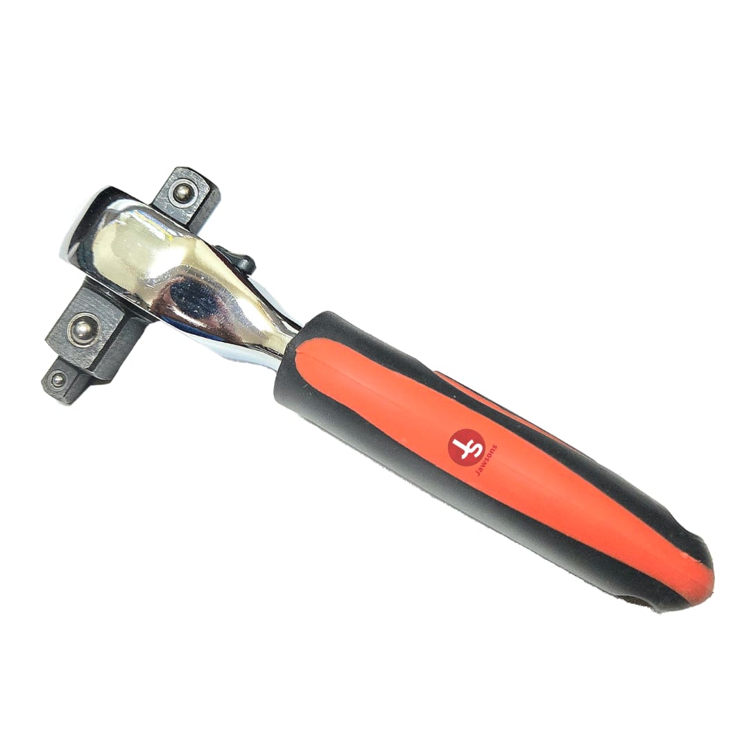 Jawsons 3-in-1 Mini Ratchet Handle with 1/4", 3/8" & 1/2" Square Drives