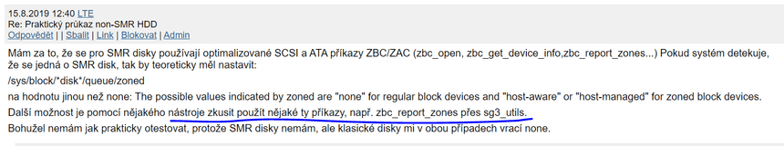 Ukázka debaty z internetu k poznáni šindelových zápisu u disků.