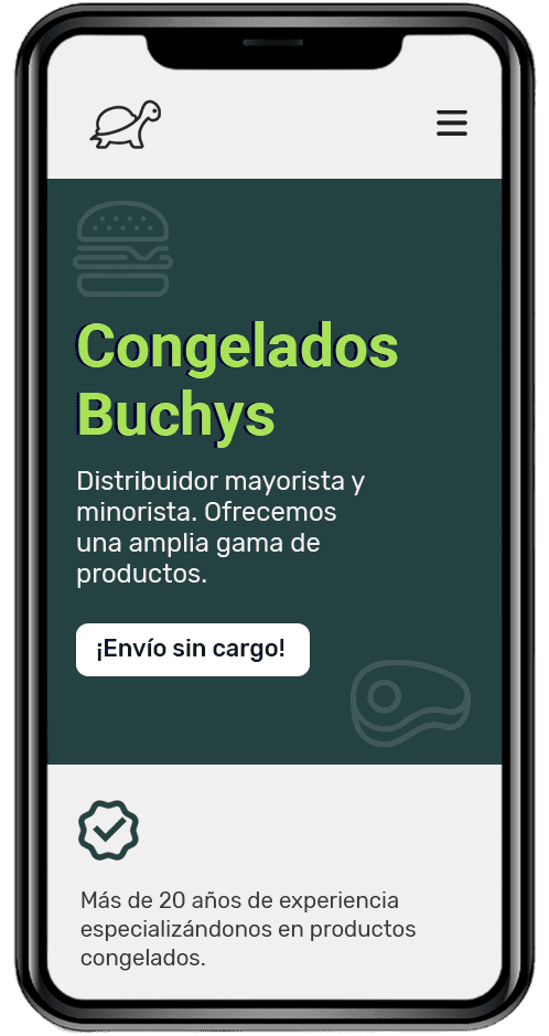 Página web para un negocio que vende productos congelados