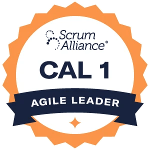 Certified Agile Leader 1 (CAL 1) credential badge from Scrum Alliance