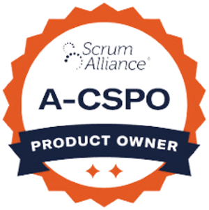 Advanced Certified Scrum Product Owner (A-CSPO) credential badge from Scrum Alliance