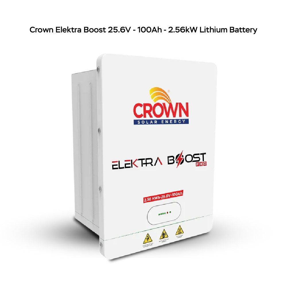Crown Elektra Boost Pro 2.56KWh-25.6V-100Ah Lithium Battery