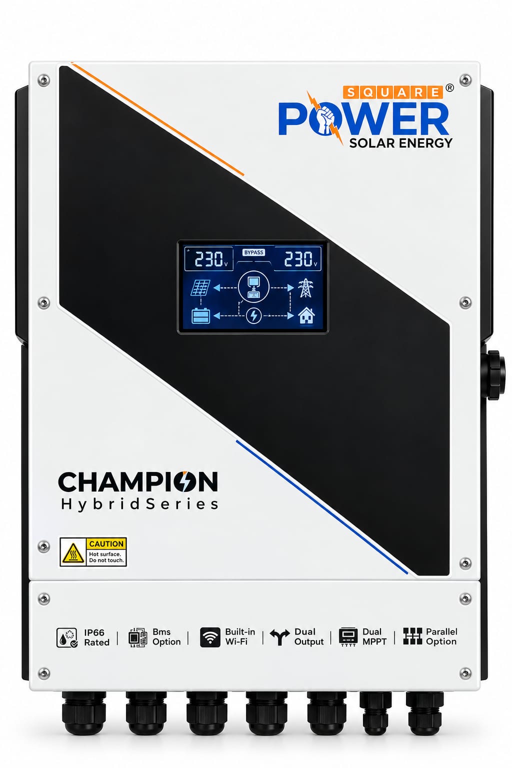 Power Square Champion Hybrid Inverter 6kW - IP66 Dual MPPT Dual Output WiFi