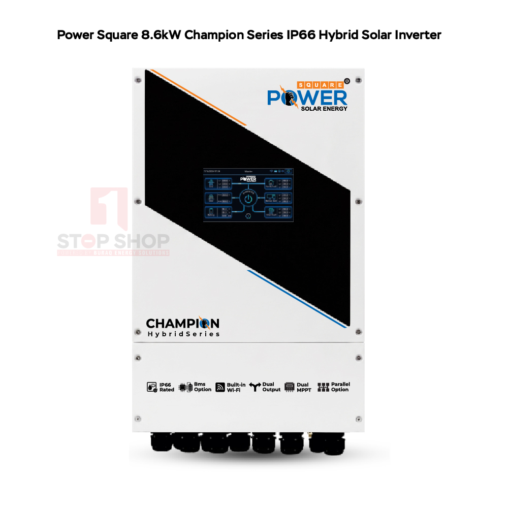 Power Square 8.6kW IP66 Champion Series Hybrid Solar Inverter