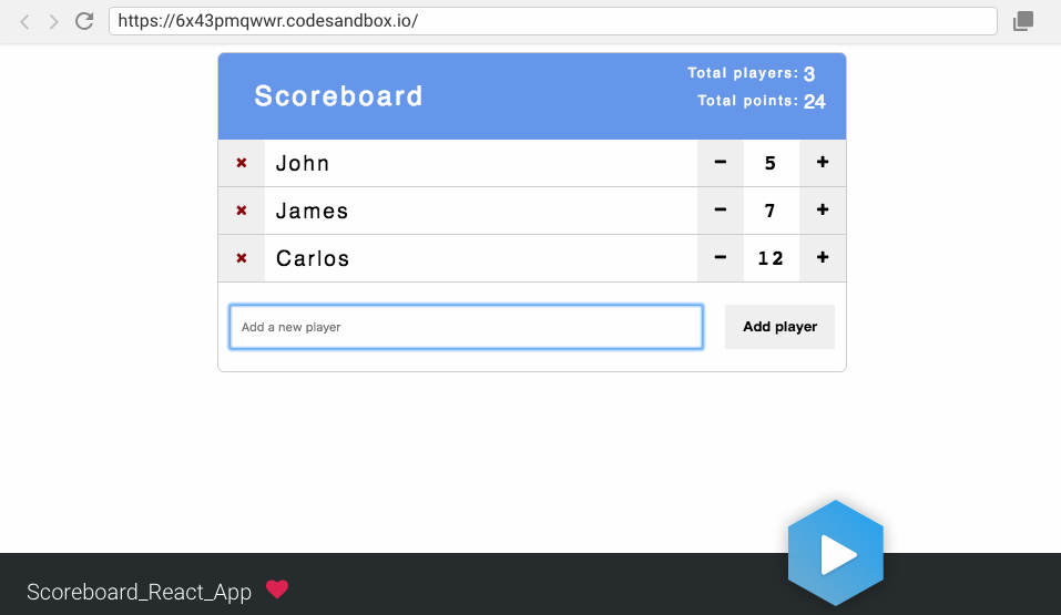 Scoreboard_React_App - Codesandbox