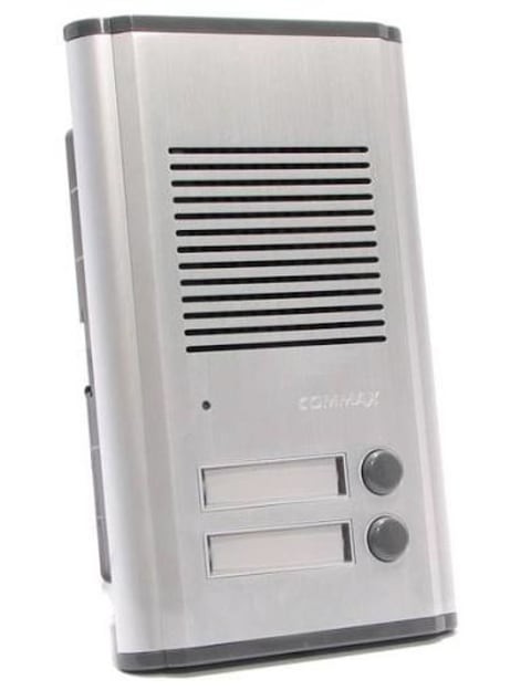 PANEL DE AUDIO 2 BOTONERAS CON TARJETERO LUMINOSO (ALUMINIO)