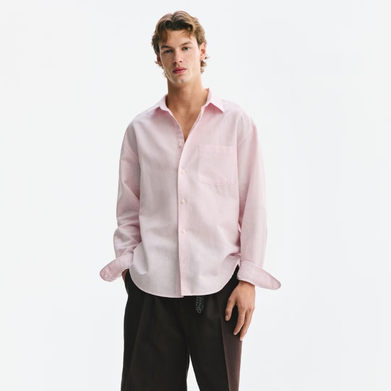 Relaxed Fit Linen-blend shirt